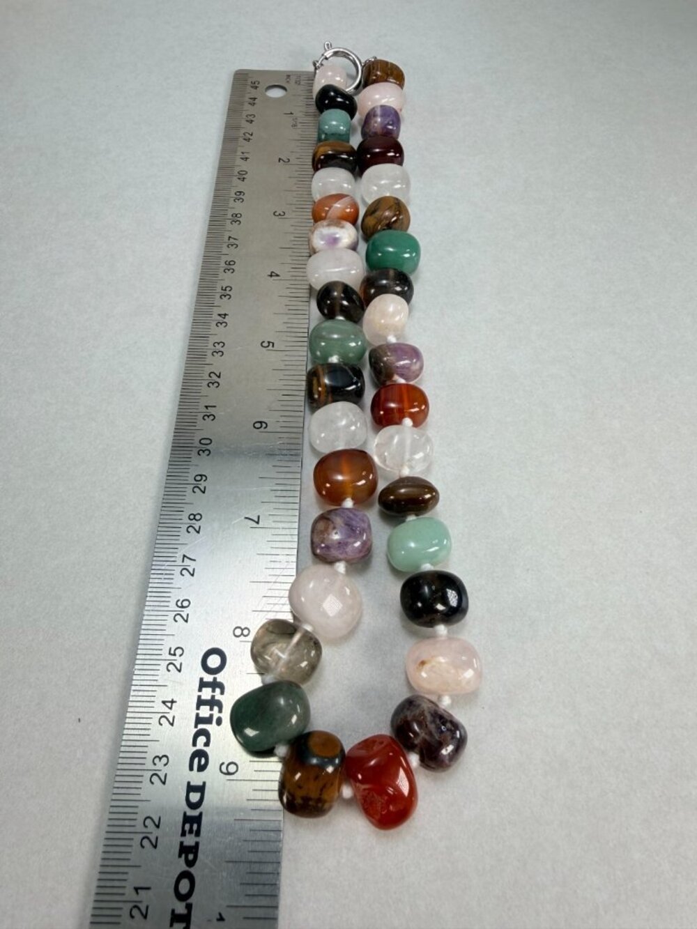 Natural Gemstone Nugget Necklace Multi Stone Quartz Agate Aventurine - Picture 5 of 9